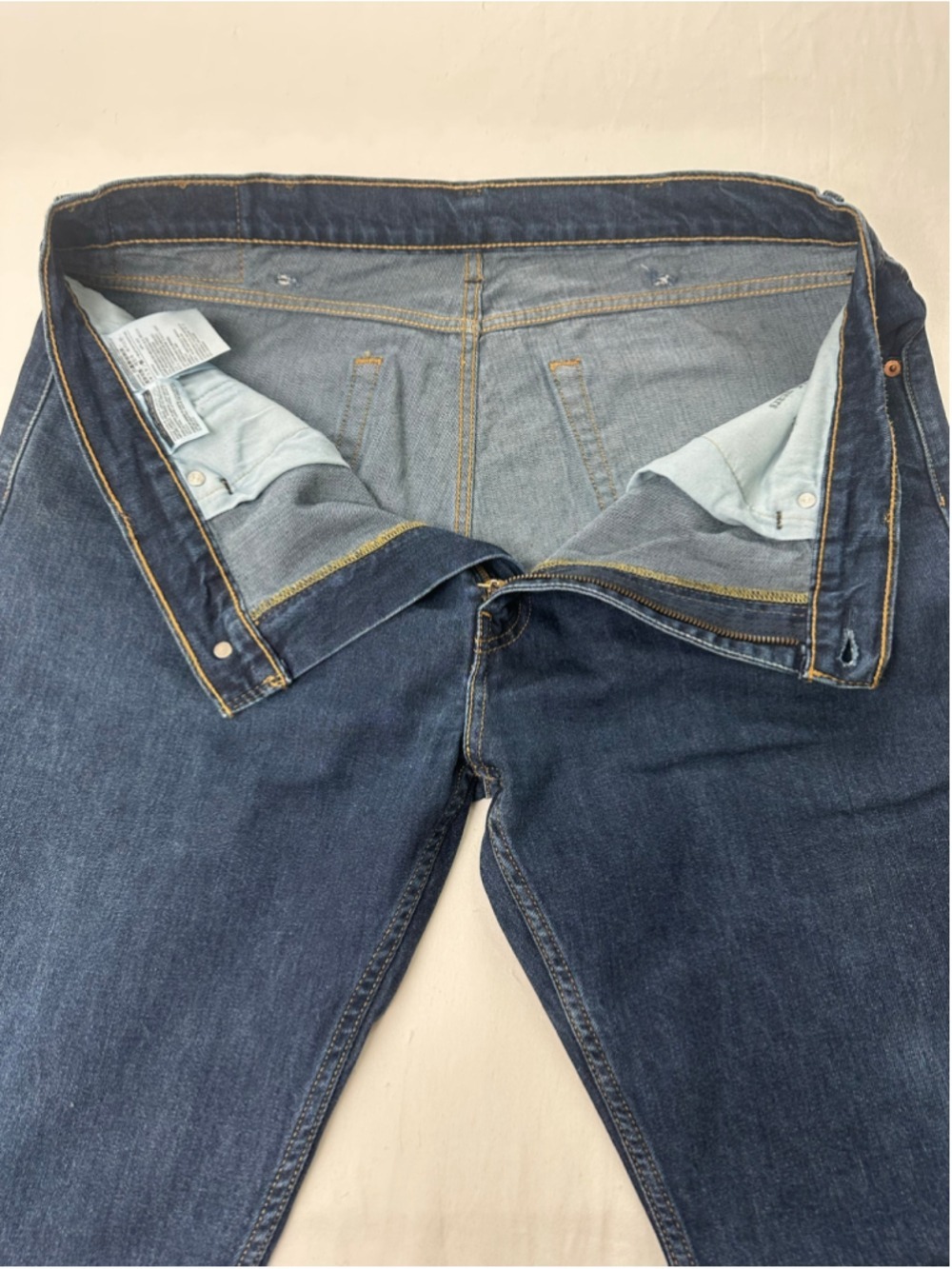 Levi’s 505 Regular Fit Jeans Dark Wash Stretch Denim W38 L30 Classic Straight Le - Picture 14 of 16